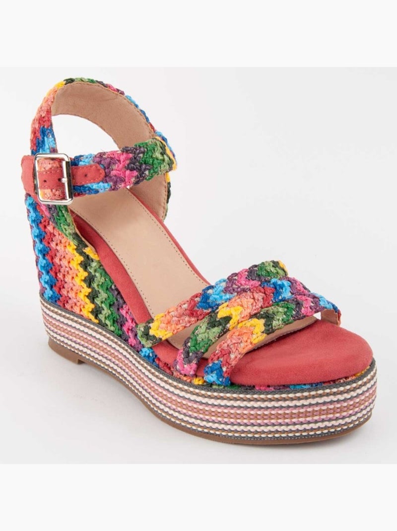 Sparto Sandaal Sleehak Synthetisch Materiaal Montevita Multicolor - Kiabi