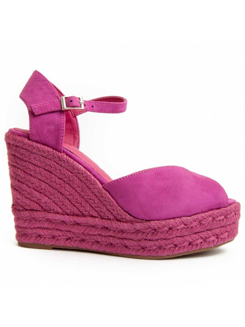 Sparto Sandaal Sleehak Synthetisch Materiaal Montevita Roze - Kiabi
