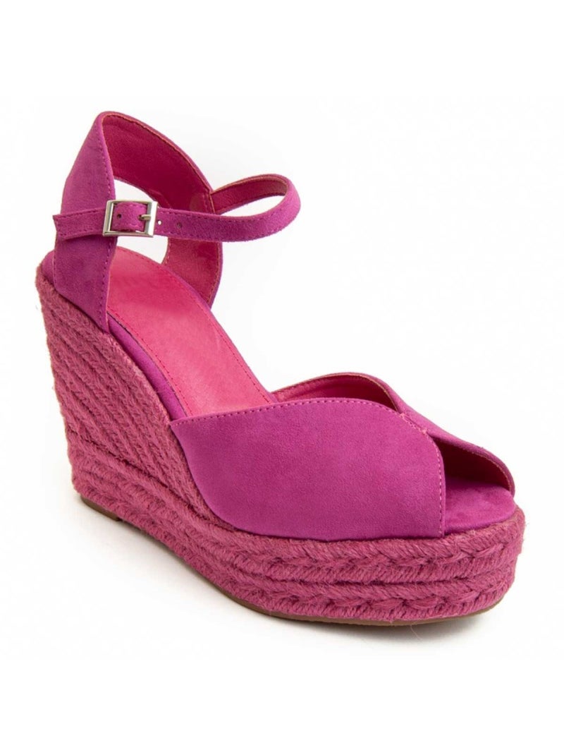 Sparto Sandaal Sleehak Synthetisch Materiaal Montevita Roze - Kiabi
