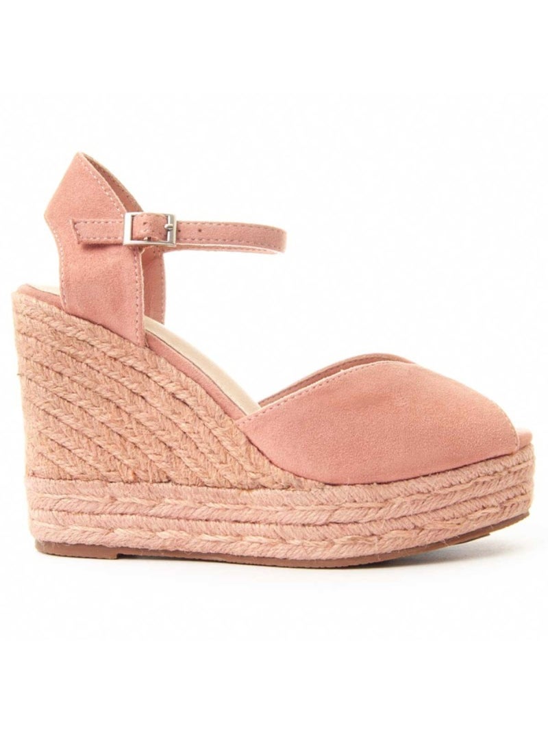 Sparto Sandaal Sleehak Synthetisch Materiaal Montevita Roze - Kiabi