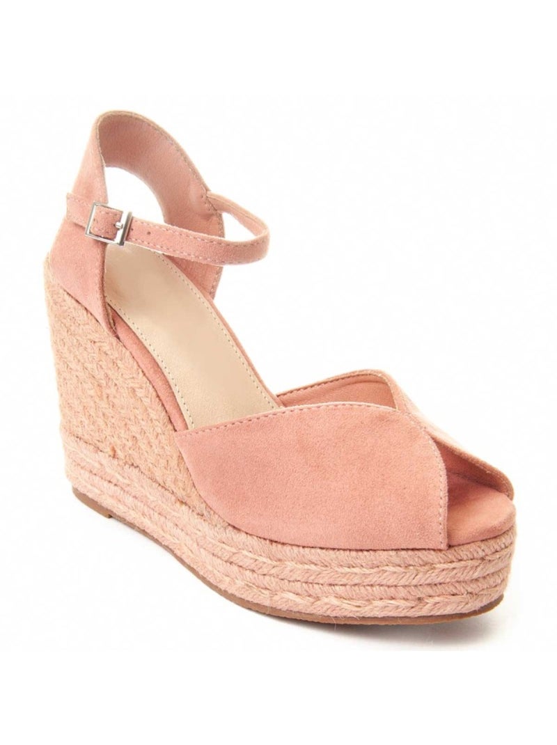 Sparto Sandaal Sleehak Synthetisch Materiaal Montevita Roze - Kiabi