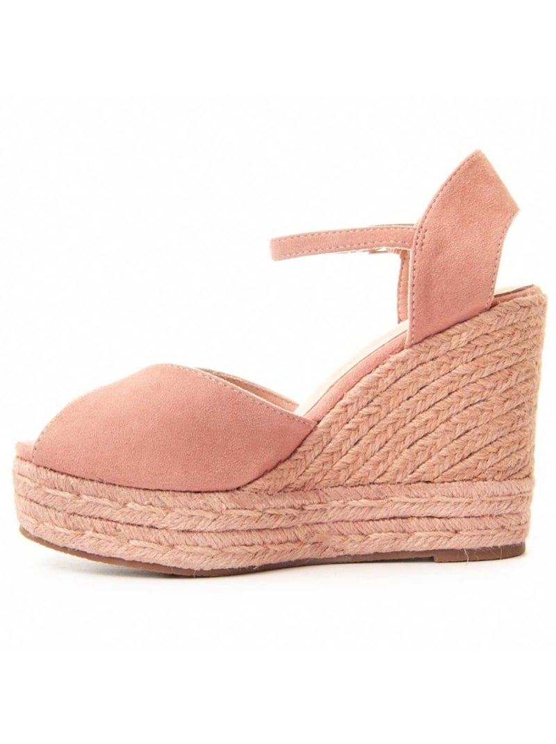 Sparto Sandaal Sleehak Synthetisch Materiaal Montevita Roze - Kiabi