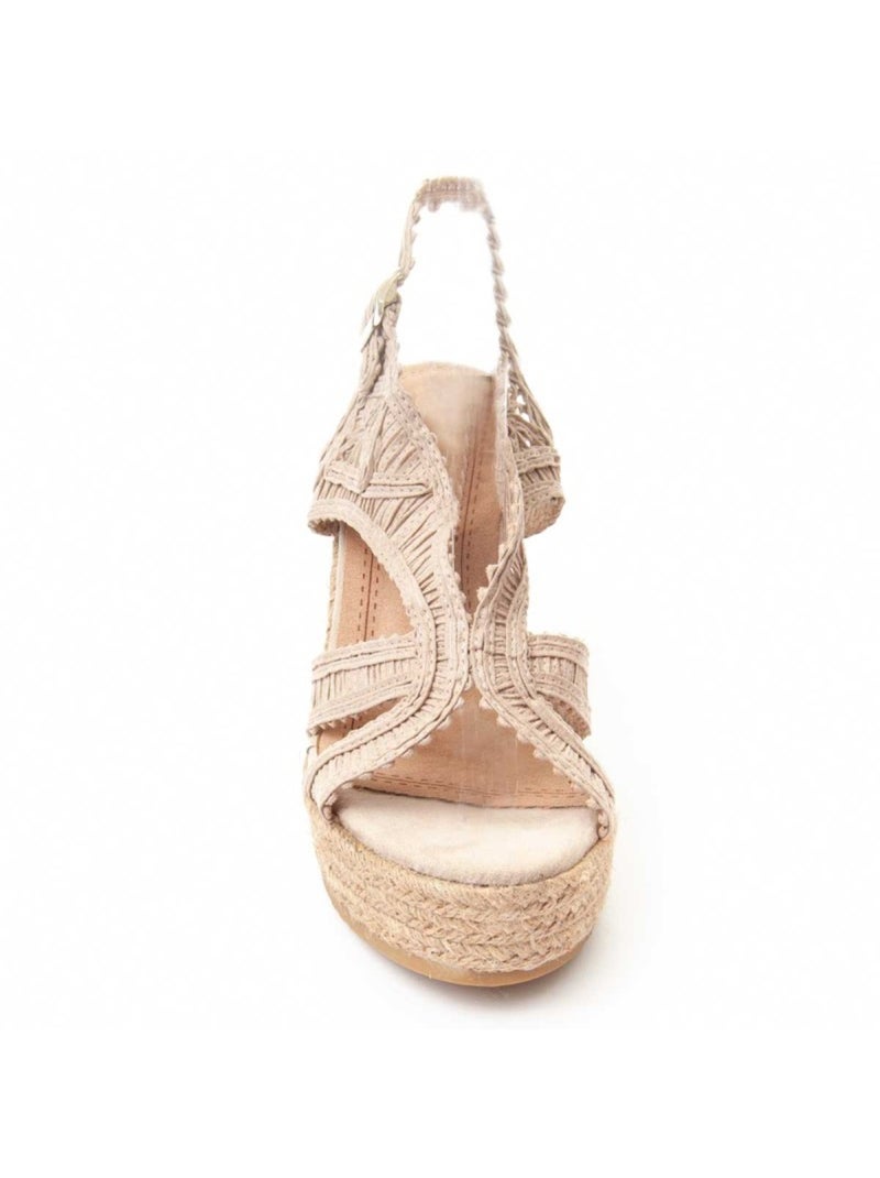 Sparto Sandaal Sleehak Textiel Montevita Beige - Kiabi