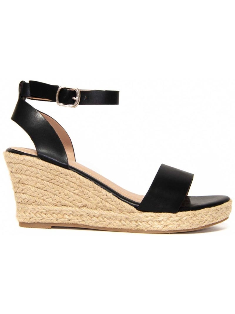 Sparto wedge synthetisch materiaal montevita Zwart - Kiabi