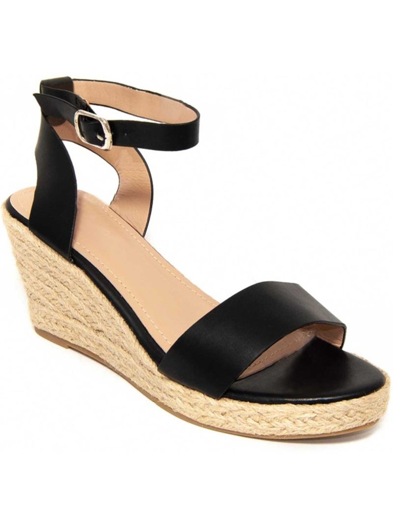 Sparto wedge synthetisch materiaal montevita Zwart - Kiabi