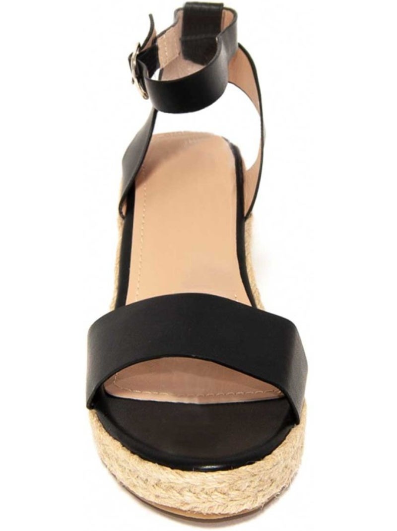 Sparto wedge synthetisch materiaal montevita Zwart - Kiabi