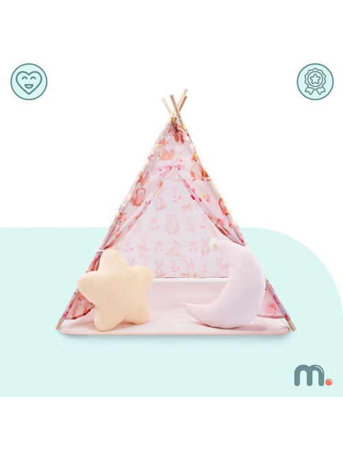 Speeltent tipi voor kinderen vanaf 3 jaar – met led-verlichting, speelmat en 2 kussens - Kiabi Speeltent tipi voor kinderen vanaf 3 jaar – met led-verlichting, speelmat en 2 kussens - Kiabi