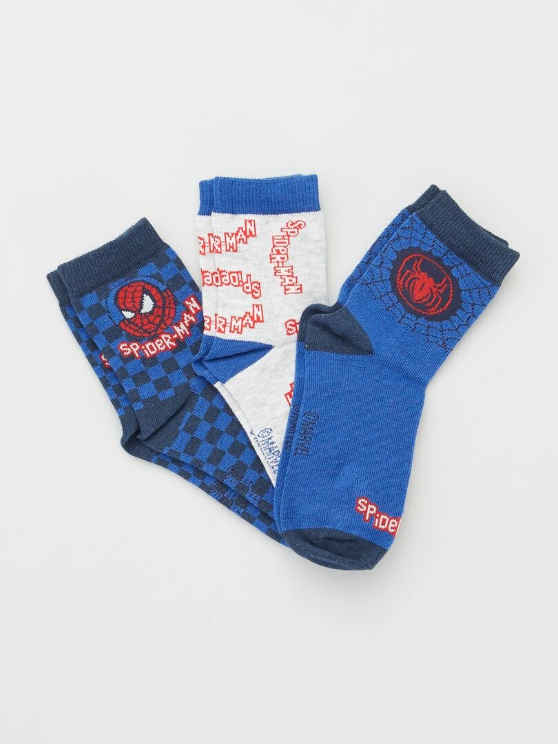 Spider-Man-setje met 3 paar sokken BLAUW - Kiabi