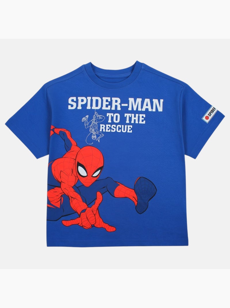 Spiderman - T-shirt korte mouwen  jongen Marineblauw - Kiabi