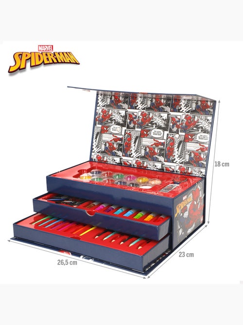Spiderman coffret de dessin, format mallette, 50 pièces - Kiabi Spiderman coffret de dessin, format mallette, 50 pièces - Kiabi