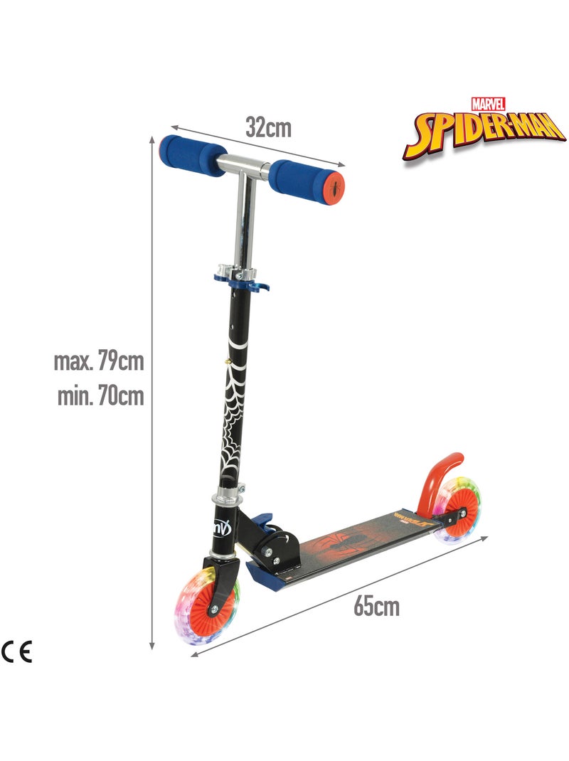 Spiderman trottinette pliante à 2 roues avec lumières N/A - Kiabi