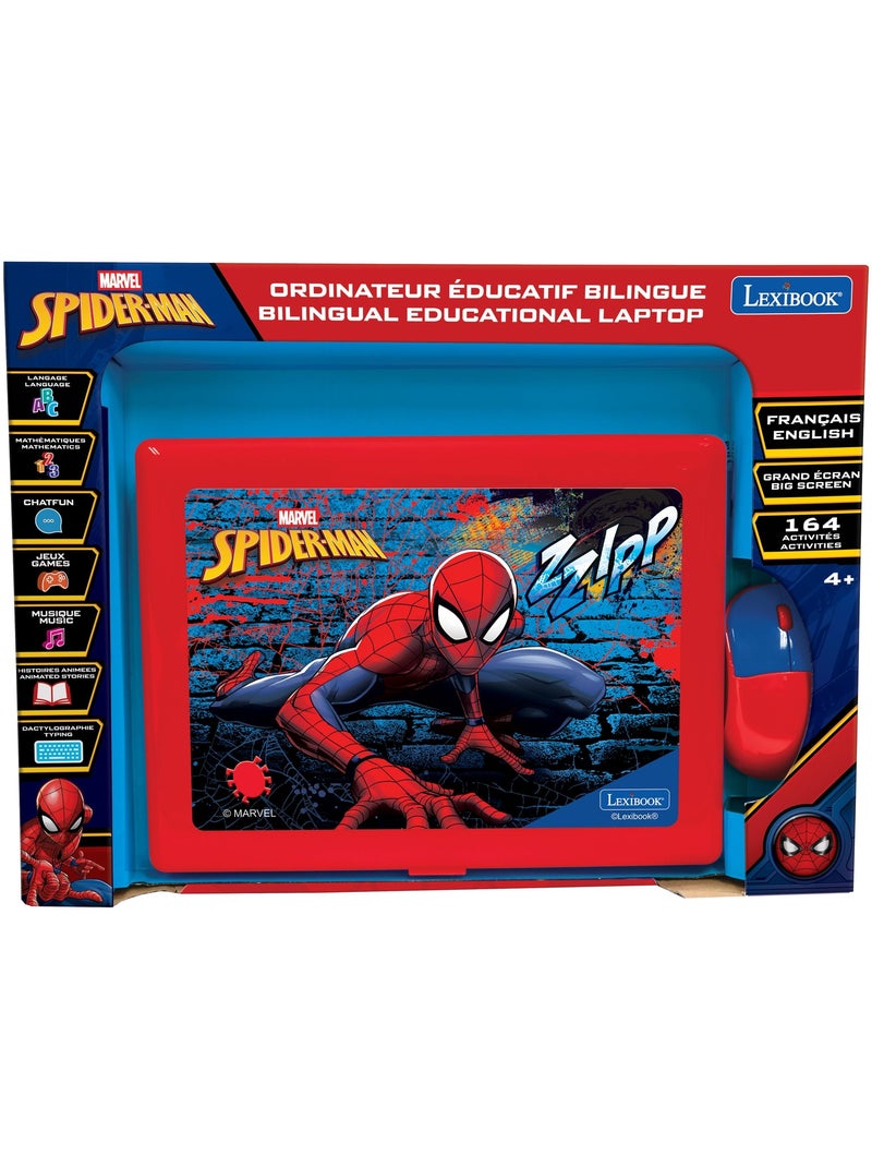 Spiderman tweetalige educatieve laptop met 164 activiteiten (en/fr) Rood - Kiabi