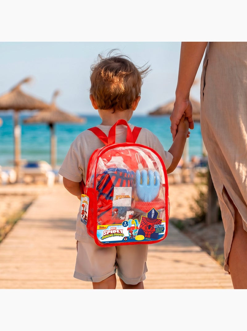 Spidey ensemble de plage avec seau, accessoires, sac à dos et poncho N/A - Kiabi