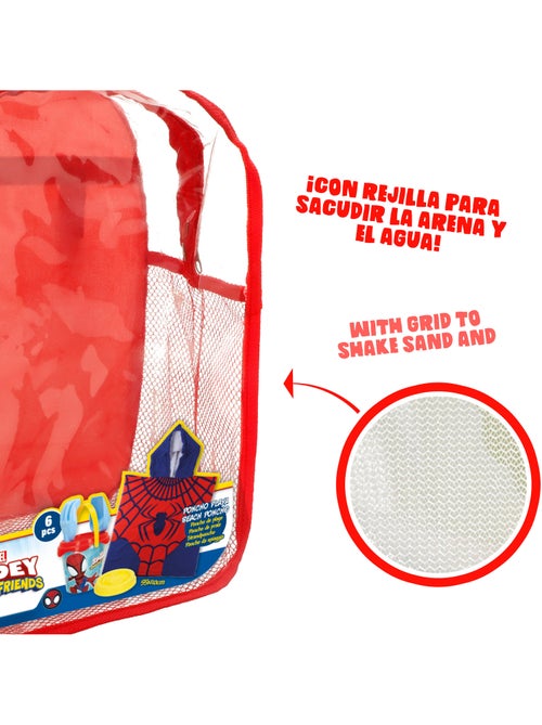 Spidey ensemble de plage avec seau, accessoires, sac à dos et poncho - Kiabi