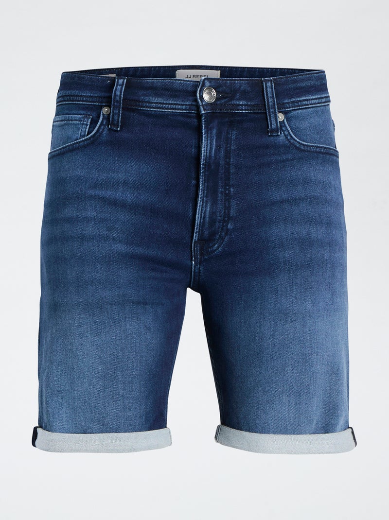 Spijkerbermuda met stretch 'JJ Rebel' BLAUW - Kiabi