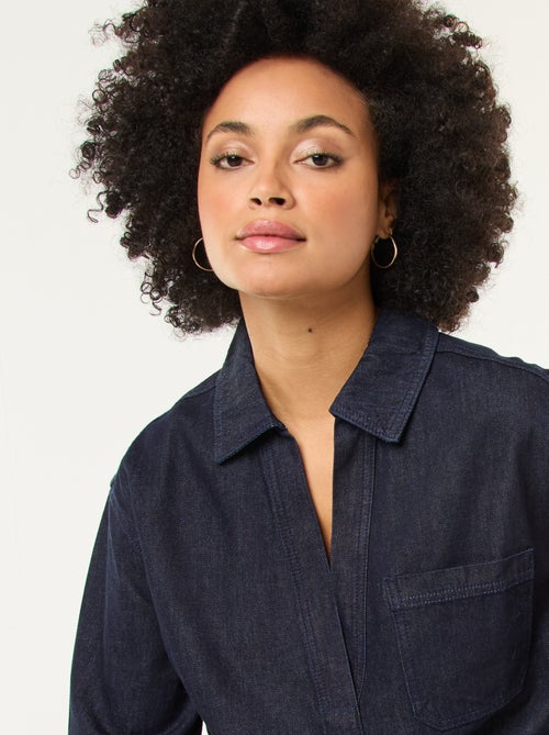 Spijkerblouse met lange mouw - Kiabi