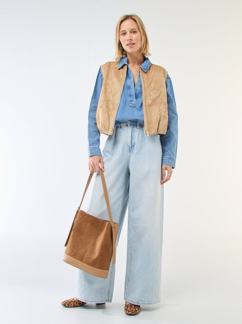 Spijkerblouse met lange mouw - Kiabi