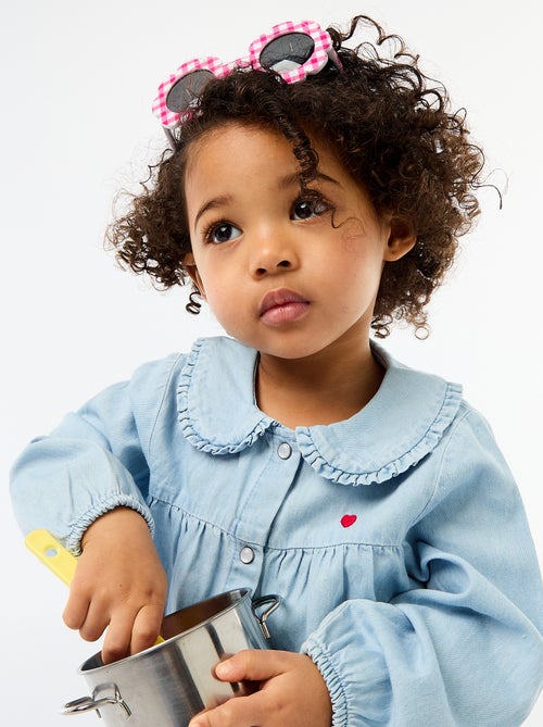 Spijkerhemdje met geborduurd hartje - Kiabi