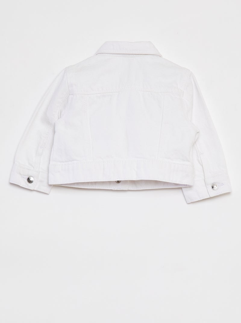 Spijkerjasje met drukknoopsluiting wit - Kiabi