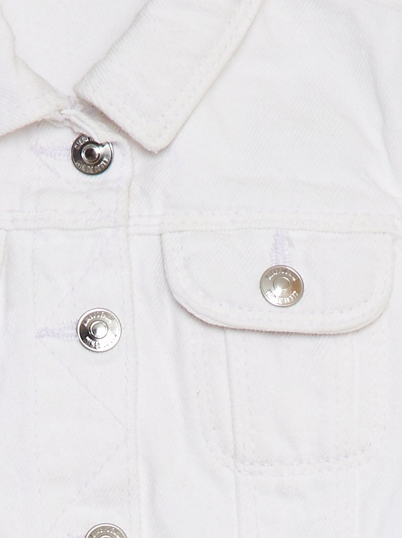 Spijkerjasje met drukknoopsluiting wit - Kiabi