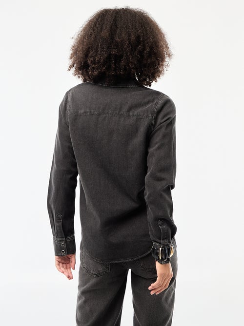 Spijkeroverhemd met 2 opgestikte borstzakjes met klepje - Kiabi