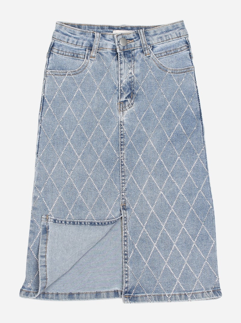 Spijkerrok met print - Kids Star Blauw - Kiabi