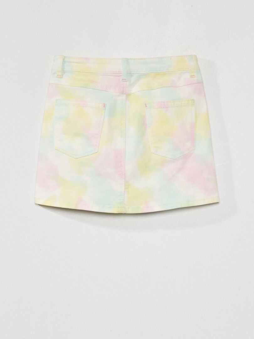 Spijkerrok met tie-dyeprint WIT - Kiabi