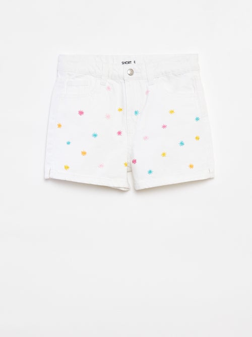 Spijkershort met borduursels - Kiabi