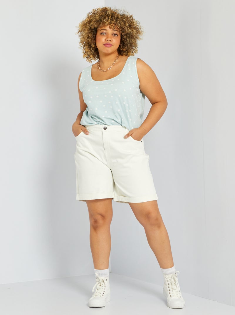 Spijkershort met destroyed effect sneeuw wit - Kiabi