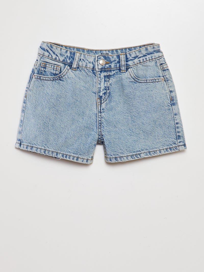 Spijkershort met hoge taille BLAUW - Kiabi