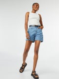 Spijkershort met hoge taille BLAUW - Kiabi