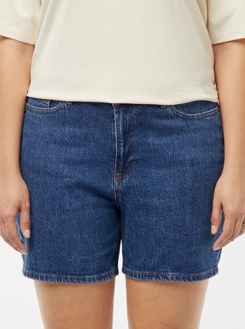 Spijkershort met hoge taille en 5 zakken - Kiabi