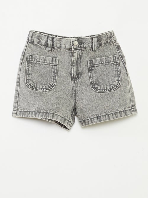 Spijkershort met hoge taille - Kiabi