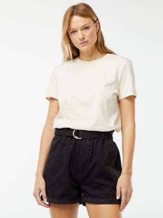 Spijkershort met hoge taille