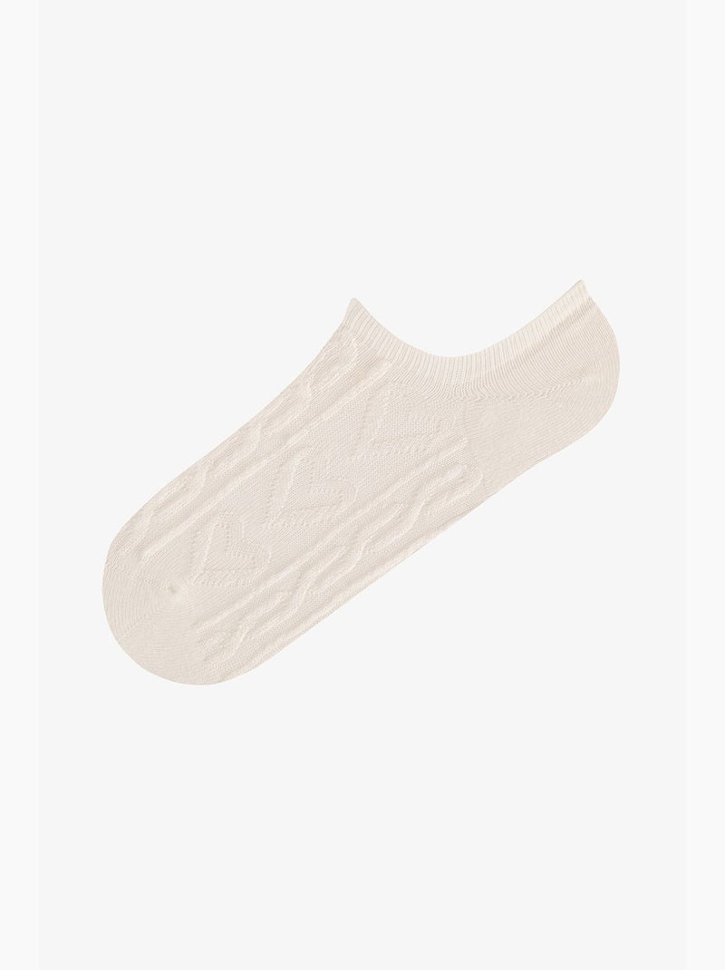 Spiraal jacquard katoenen sneaker sokken per paar penti Rozegrijs Wit - Kiabi
