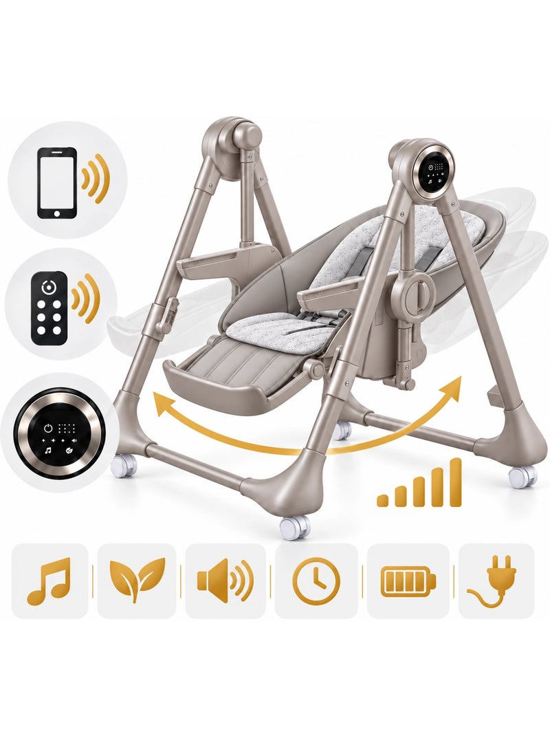 SPLITY Multifunctioneel 3-in-1, kinderstoel, transat, elektrische schommelstoel Beige - Kiabi