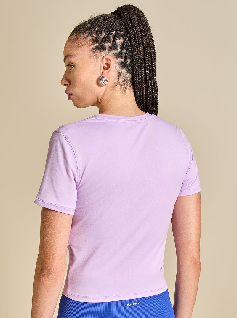 Sport T-shirt met ruches - (ekstract) Paars - Kiabi
