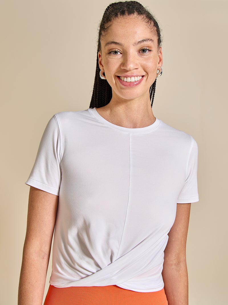 Sport T-shirt met ruches - (ekstract) Wit - Kiabi