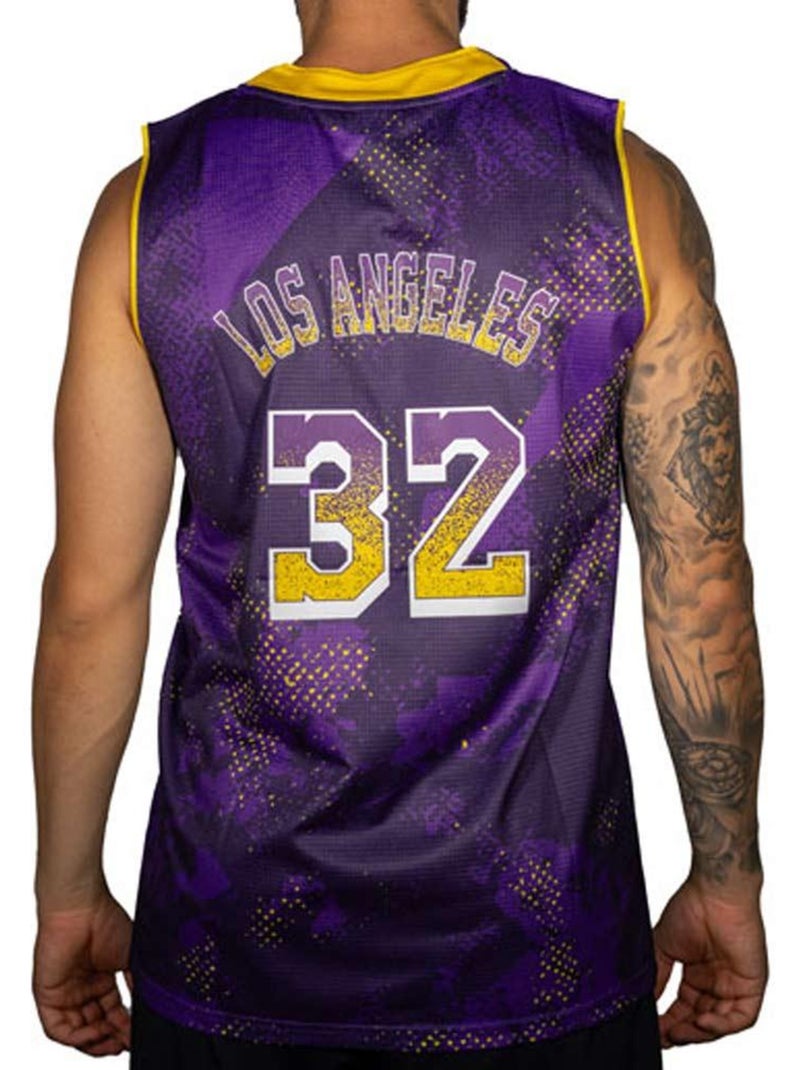 Sport Zone Los Angeles 32 Basketbalshirt Paars Heren Paars - Kiabi