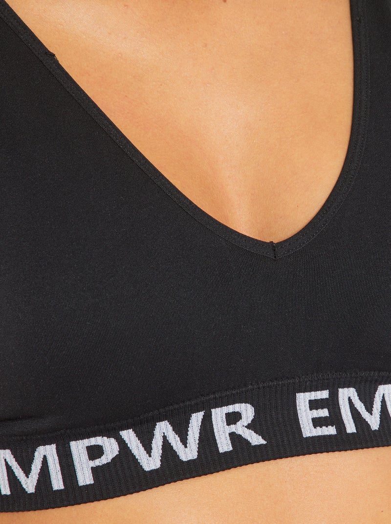 Sportbeha met uitneembare vullingen zwart - Kiabi