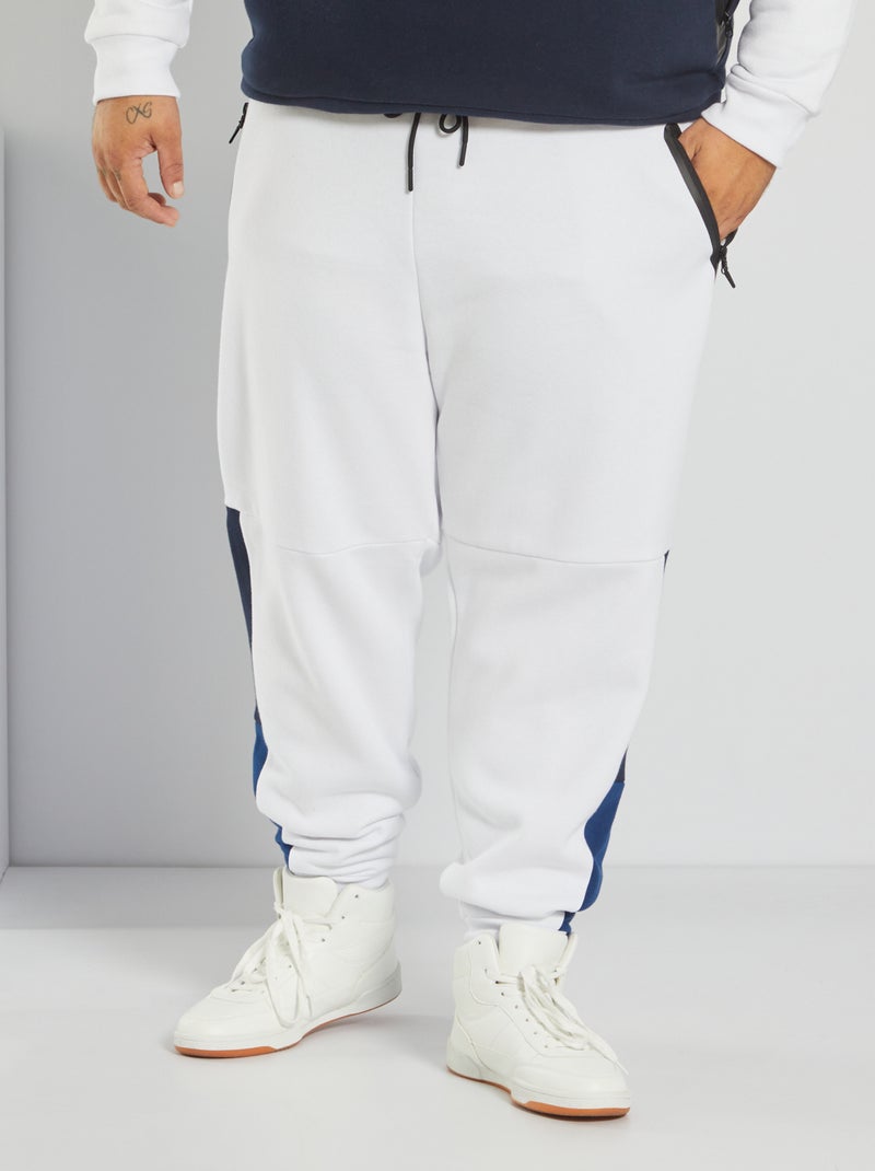 Sportbroek met colorblock-patroon wit - Kiabi