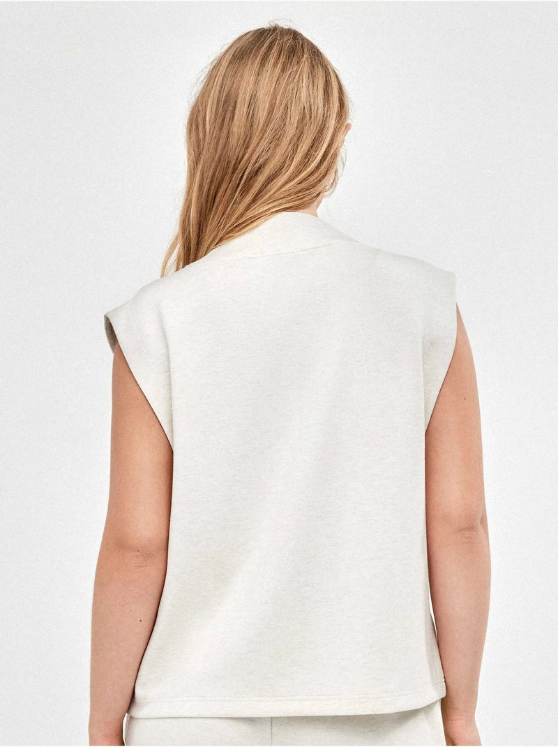 Sportief vest met dubbele zachte voorkant rits in beige kleur Beige - Kiabi