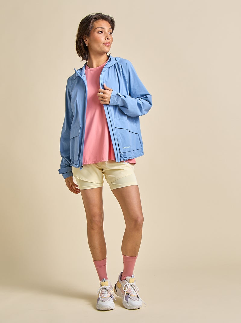 Sportief windjack met capuchon Blauw - Kiabi