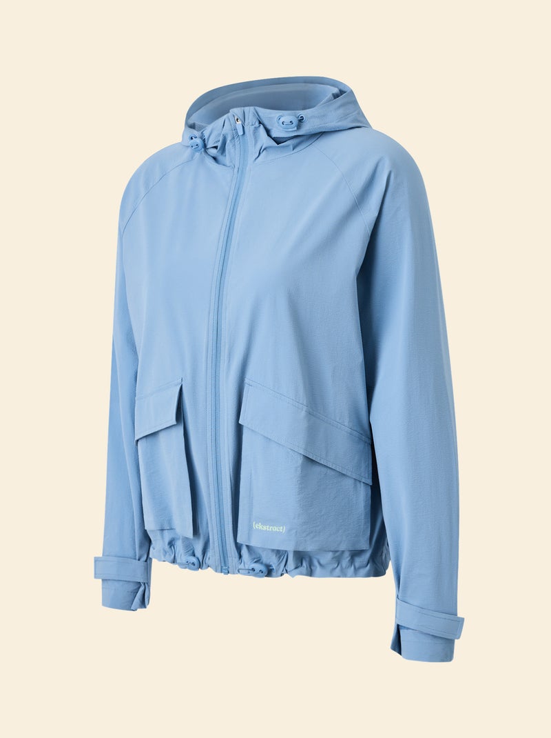 Sportief windjack met capuchon Blauw - Kiabi