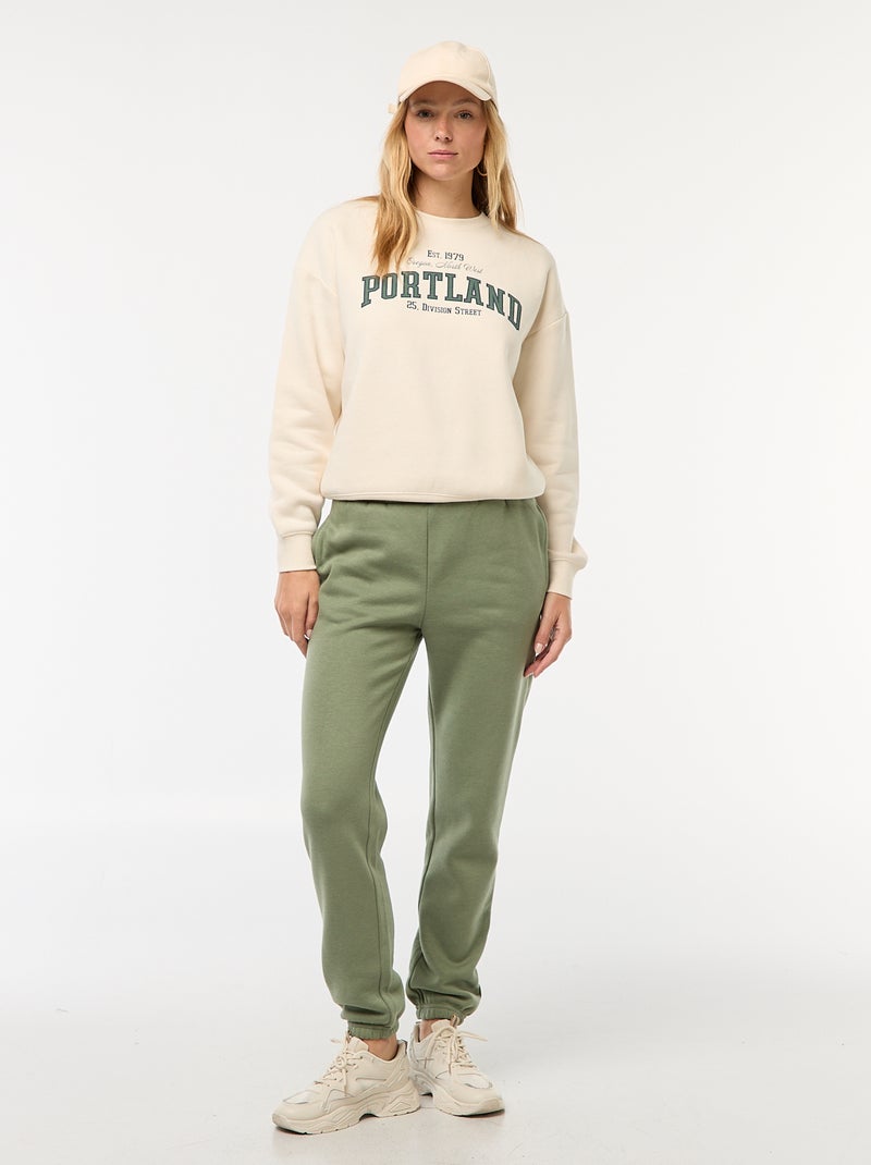 Sportieve joggingbroek met normale taille Groen - Kiabi