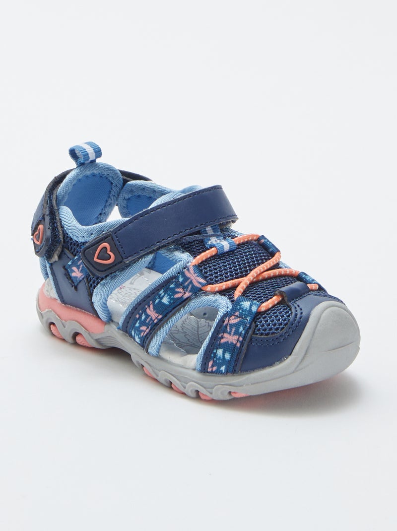 Sportieve sandalen met klittenband BLAUW - Kiabi