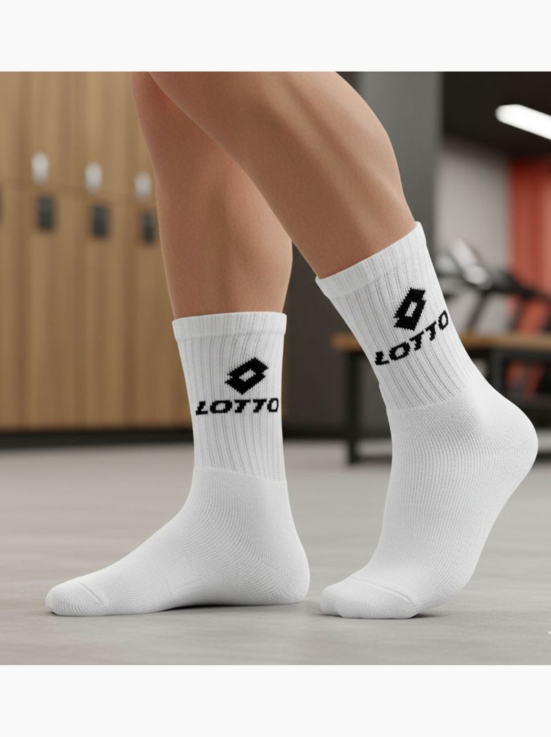 Sportieve sokken lotto crew - set van 6 paar Wit - Kiabi