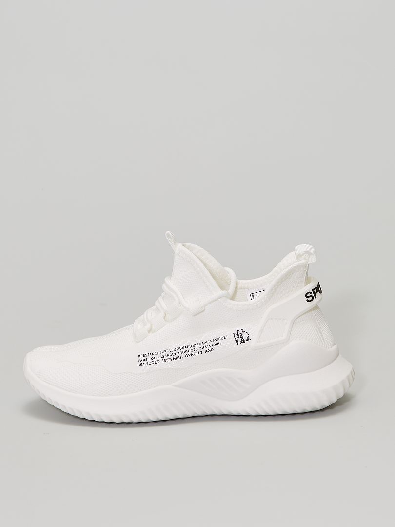 Sportieve, stoffen sneakers - wit - Kiabi - 18.00€