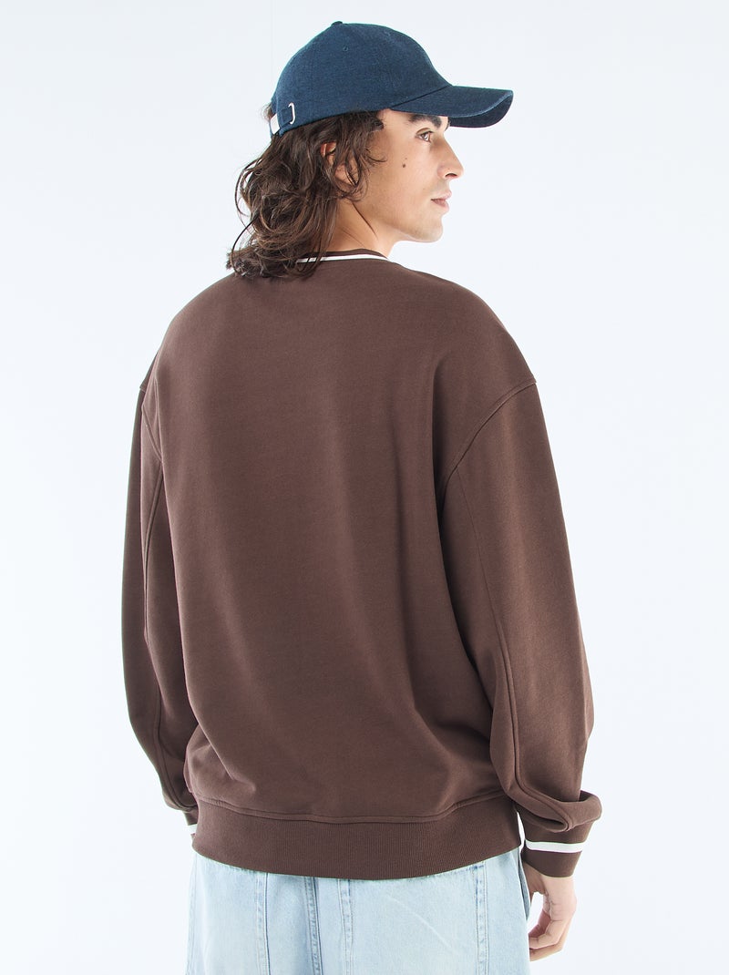 Sportieve sweater van french terry Bruin - Kiabi