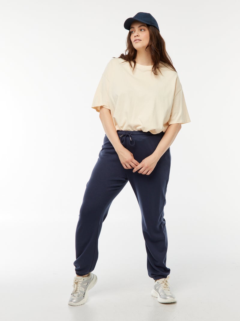 Sportjoggingbroek van french terry Blauw - Kiabi